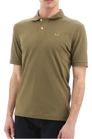 La Martina Top, Herre, Grøn, 2XL, Bomuld, Slim Fit Kortærmet Grøn Polo