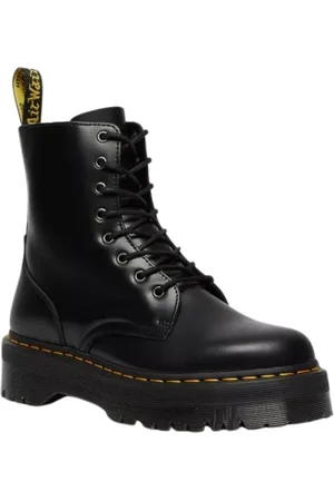 Dr. Martens Sko, Herre, Sort, 47 EU, Læder, Jadon Sort Poleret Glat Unisex Støvler