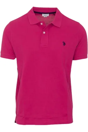 U.S. Polo Assn. Top, Herre, Rød, M, Bomuld, Lilla Bomuld Polo Shirt Logo Foran og Bag
