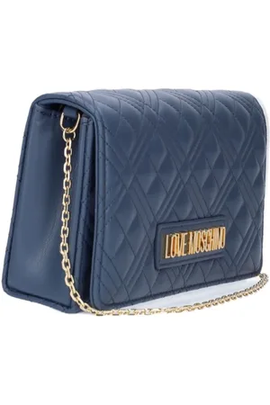 Moschino Taske, Dame, Blå, ONE SIZE, Uld, Blå Quiltet Clutch Taske