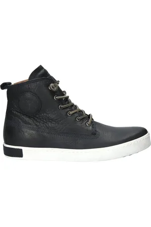 Blackstone Sko, Herre, Blå, 42 EU, Læder, Mørk Indigo Læder Hi-Top Sneaker