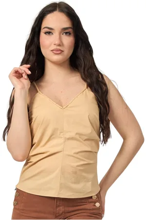 Patrizia Pepe Top, Dame, , M, Bomuld, V-hals Rynket Top