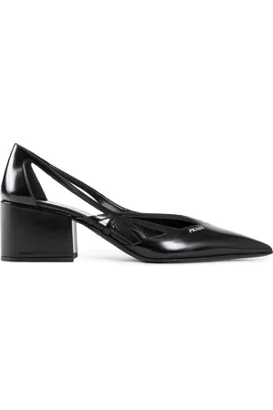 Prada Sko, Dame, Sort, 39 EU, Læder, Læder Cut-Out Pumps med Cuban Hæl
