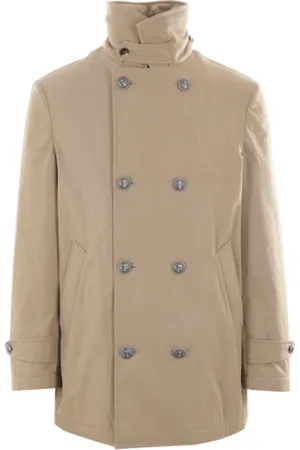 Brunello Cucinelli Frakke, Herre, Brun, L, Bomuld, Lysebrun bomuldsgabardinefrakke