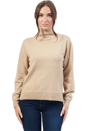 Armani Exchange Strik, Dame, Gul, XS, Uld, Gyldengul Trøje med Metaltråd