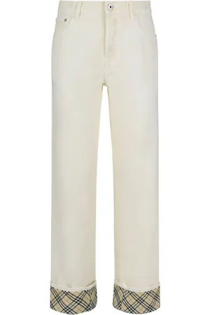 Burberry Jeans, Dame, Hvid, W26, Uld, Elegante bukser til stilfulde outfits