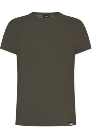Dsquared2 Top, Herre, Grøn, XL, Bomuld, Afslappet Bomuld T-Shirt i Sort