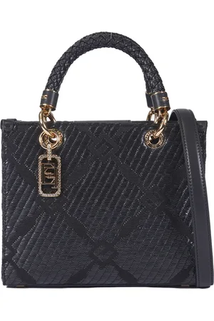 Elisabetta Franchi Taske, Dame, Sort, ONE SIZE, Elegant Jacquard Tote Taske i Sort