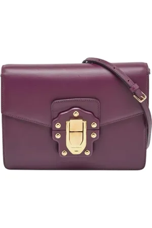Dolce & Gabbana Pre-owned, Dame, Lilla, ONE SIZE, Uld, Pre-owned Laeder skuldertasker