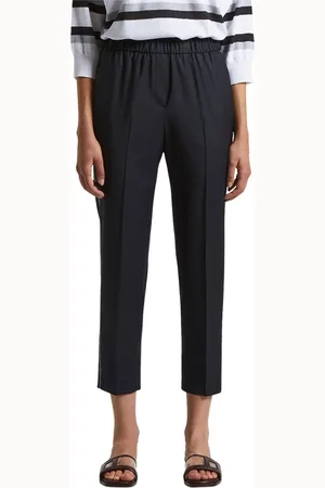 PESERICO SIGN Bukser, Dame, Blå, 2XL, Uld, Loro Piana elastiske kanvasbukser