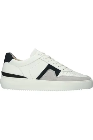 Blackstone Sko, Herre, Hvid, 46 EU, Marble Colton - Dark Blue - Sneaker (low)