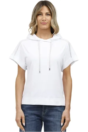 Gran Sasso Sweathshirts & Hoodies, Dame, Hvid, XL, Uld, Hættetrøje Halværmet