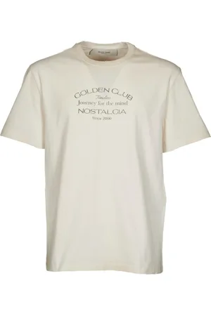 Golden Goose Top, Herre, , M, Bomuld, Kontrast Print Crew Neck T-shirt