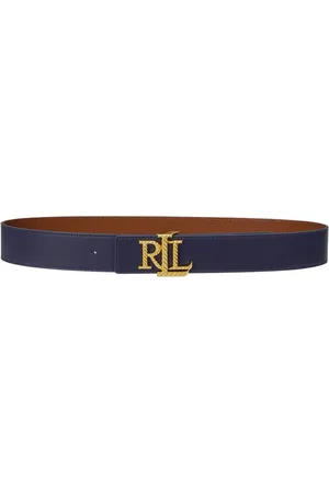 Ralph Lauren Tilbehør, Dame, Blå, S, Uld, Vendbar præget bælte
