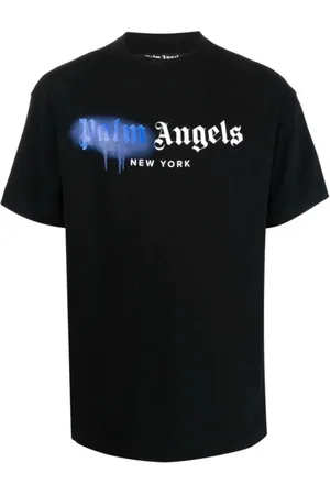 Palm Angels Top, Herre, Sort, S, Bomuld, New York Sprayed T-shirt