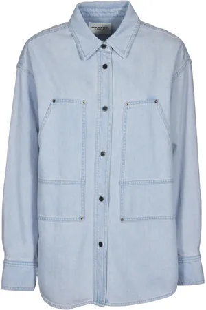 Isabel Marant Bluser & Skjorter, Dame, Blå, S, Denim, Denim skjorte med lange ærmer