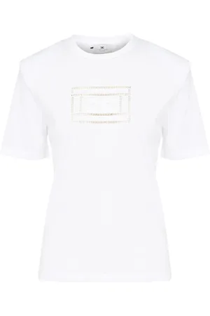 Elisabetta Franchi Top, Dame, Hvid, XS, Bomuld, Bomuld Blanding Stilfuld Mode Top
