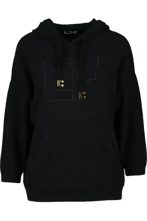 Elisabetta Franchi Sweathshirts & Hoodies, Dame, Sort, L, Bomuld, Sweatshirts Hoodies