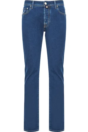 Jacob Cohen Jeans, Herre, Blå, W34, Bomuld, Håndlavet Bard Jeans med japanske