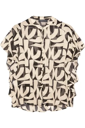Elena Miro Bluser & Skjorter, Dame, Flerfarvet, 4XL, Trykt Georgette Bluse
