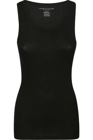 Majestic Top, Dame, Sort, S, Uld, Slim Fit Tank Top, Let & Blød