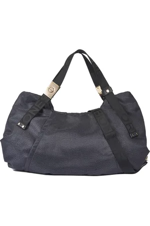 Borbonese Taske, Dame, Sort, ONE SIZE, Uld, Stilfuld Sort Håndtaske med Logodetalje