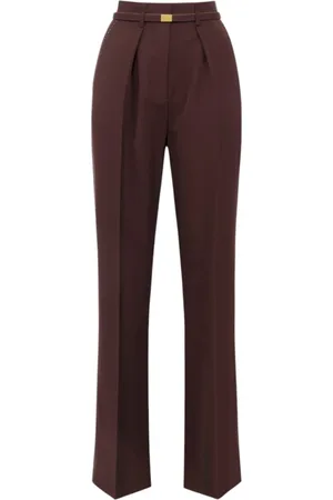 Elisabetta Franchi Bukser, Dame, Brun, XS, Bæltede bukser til kvinder