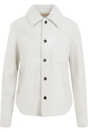 Bottega Veneta Jakke, Dame, Hvid, S, Uld, Hvid Shearling Jakke Aw24