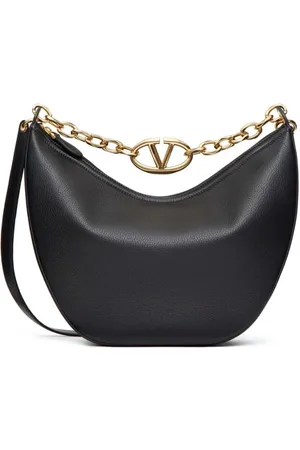 VALENTINO GARAVANI Taske, Dame, Sort, ONE SIZE, Uld, Stilfuld Hobo Taske med Charme Detalje