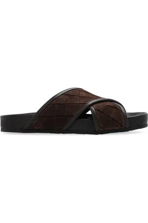 Bottega Veneta Sko, Herre, Brun, 40 EU, Brun Criss Cross Sandaler Aw24