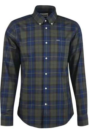Barbour Skjorte, Herre, Grøn, S, Bomuld, Grøn Tartan Bomuld Skjorter Aw23