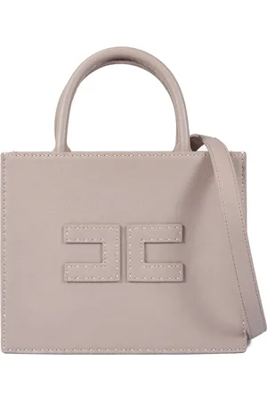 Elisabetta Franchi Taske, Dame, Lyserød, ONE SIZE, Læder, Elegant kontrastsyet tote taske