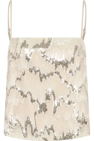 Gestuz Top, Dame, , M, Uld, Paillet Cropped Singlet Top Bluse