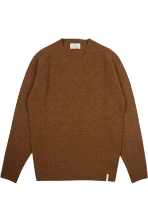 BROOKSFIELD Strik, Herre, Brun, XL, Ribbet rund hals sweater
