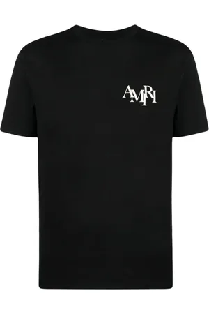 AMIRI Top, Herre, Sort, 2XL, Bomuld, Staggered Logo T-shirt Sort