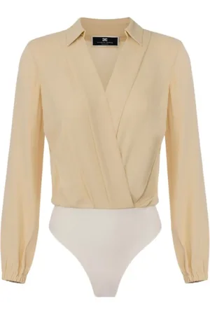 Elisabetta Franchi Top, Dame, Flerfarvet, XS, Uld, Stilfuld Body Skjorte