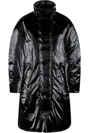 Isabel Marant Frakke, Dame, Sort, S, Uld, Sort Skinnende Polstret Frakke