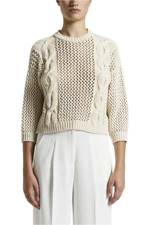 PESERICO SIGN Strik, Dame, , M, Bomuld, Ren bomuldsvævning tricot sweater