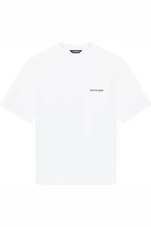 Balenciaga Top, Herre, Hvid, M, Vintage Hvid Rund Hals T-Shirt