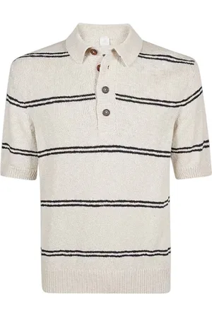 ELEVENTY Top, Herre, Hvid, M, Strikket Polo Skjorte