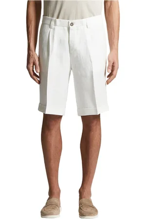 PESERICO SIGN Shorts, Herre, Hvid, XL, Uld, Ren hør gabardine Bermuda shorts