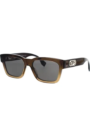 Fendi Tilbehør, unisex, Brun, 53 MM, Uld, Firkantede solbriller O