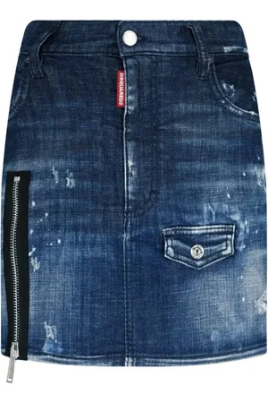 Dsquared2 Nederdel, Dame, Blå, XS, Denim, Blå Denim Mini Nederdel Kvinder