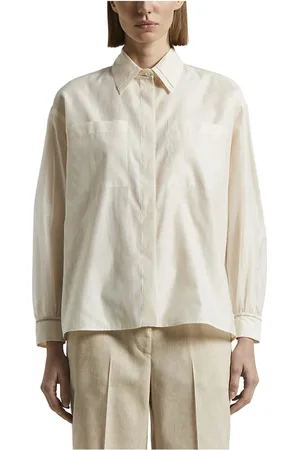 PESERICO SIGN Bluser & Skjorter, Dame, , L, Bomuld, Mat silke og bomuld organza skjorte