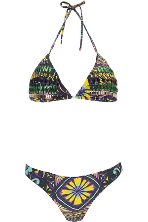 MISS BIKINI Badetøj, Dame, Flerfarvet, L, Sort Sea Tøj med Strass Detaljer
