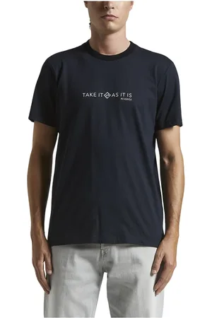 PESERICO SIGN Top, Herre, Blå, 2XL, Bomuld, T-shirt i blød bomuld jersey