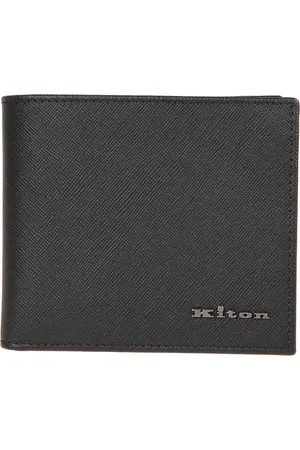 Kiton Tilbehør, Herre, Sort, ONE SIZE, Læder, Læderpunge & Kortholdere med Sølvlogo