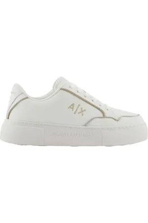 Armani Exchange Sko, Dame, Hvid, 36 EU, Uld, Hvide sporty damesneakers