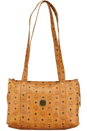 MCM Pre-owned, Dame, Brun, ONE SIZE, Tyl, Pre-owned Canvas totes