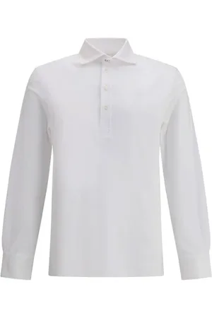Brunello Cucinelli Top, Herre, Hvid, L, Bomuld, Klassisk Bomuldspolo Sweater